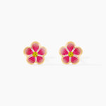 Boucles D'oreilles Puces Syna Fleur Or Jaune - Clous d'oreilles Enfant | Histoire d&rsquo;Or