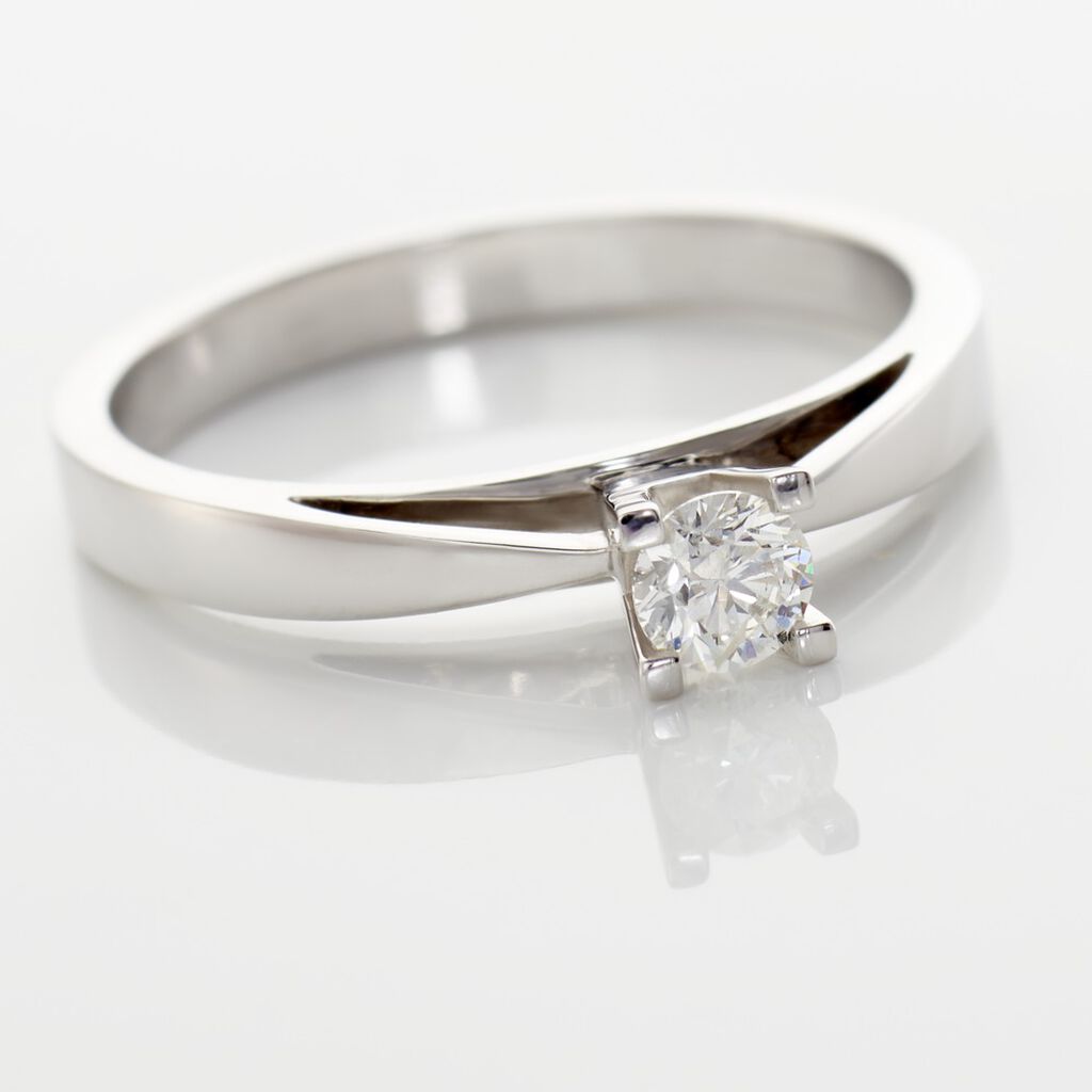 Bague Solitaire Loren Or Blanc Diamant - Bagues solitaires Femme | Histoire d&rsquo;Or