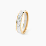 Alliance Grain De Folie Diamantee Ruban Plat Or Bicolore - Alliances Unisex | Histoire d&rsquo;Or