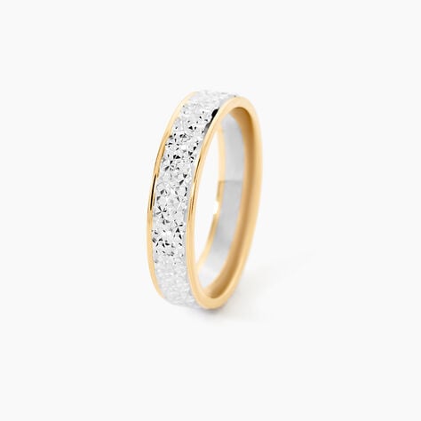 Alliance Grain De Folie Diamantee Ruban Plat Or Bicolore - Alliances Unisex | Histoire d&rsquo;Or