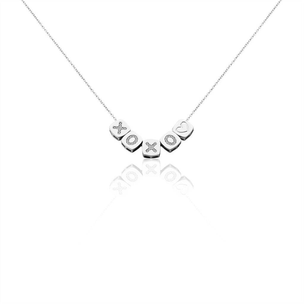 Collier Argent Hendrick Cubes Oxydes De Zirconium
