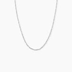 Cha&icirc;ne Imanie Maille Singapour Or Blanc - Chaines Femme | Histoire d&rsquo;Or