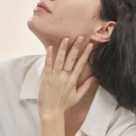 Bague Eva Or Blanc Amethyste Et Diamant - Bagues solitaires Femme | Histoire d’Or