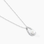 Collier Sohaliaae Argent Blanc Perle De Culture Et Oxyde De Zirconium - Colliers fantaisie Femme | Histoire d&rsquo;Or