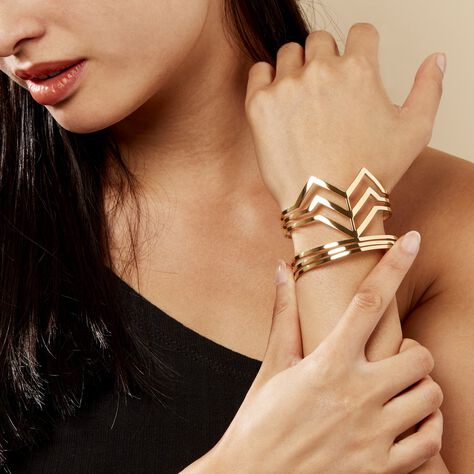 Bracelet Jonc Adel Acier Jaune - Bracelets fantaisie Femme | Histoire d’Or