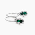 Cr&eacute;oles Serafine Argent Blanc Malachite Oxyde De Zirconium - Boucles d'oreilles cr&eacute;oles Femme | Histoire d&rsquo;Or