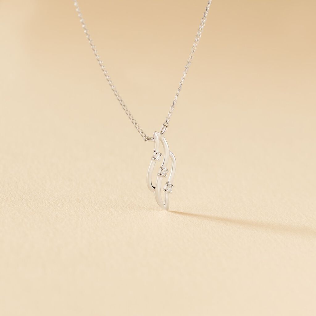 Collier Marnie Or Blanc Diamant - Colliers Femme | Histoire d&rsquo;Or