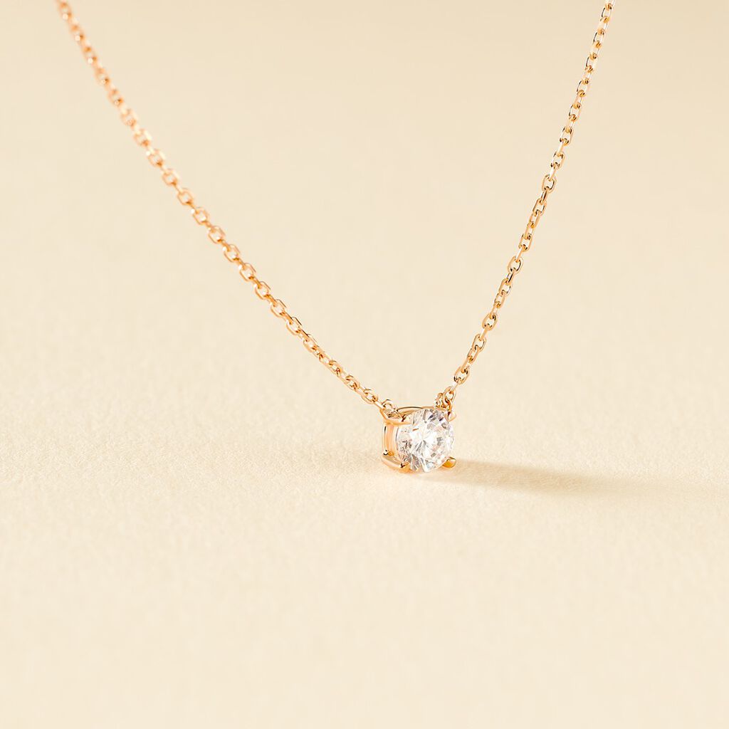 Collier Ponama Or Rose Oxyde De Zirconium - Colliers Femme | Histoire d’Or