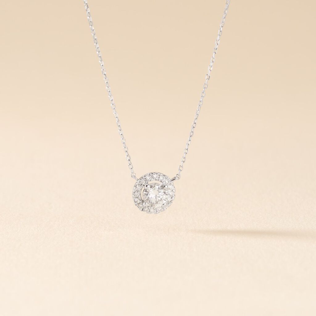 Collier Mentoura Or Blanc Diamant Synthétique - Colliers Femme | Histoire d’Or