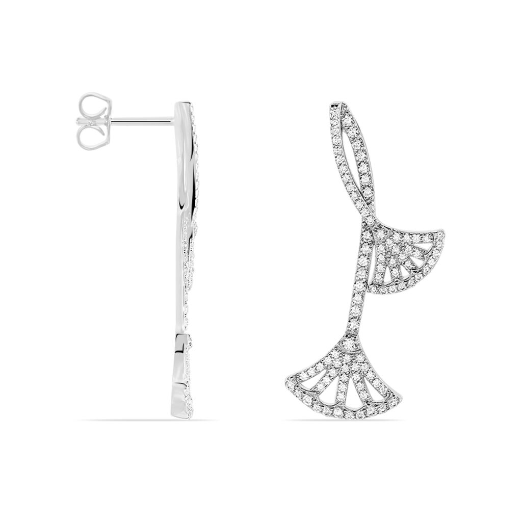 Boucles D'oreilles Pendantes Sarita Argent Blanc Oxyde De Zirconium - Boucles d'oreilles pendantes Femme | Histoire d’Or