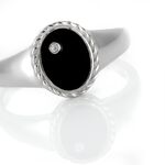 Bague Argent Blanc Lugus Email Et Oxyde De Zirconium - Bagues solitaires Femme | Histoire d&rsquo;Or