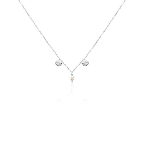 Collier Shehla Argent Blanc Perle De Culture - Colliers fantaisie Femme | Histoire d&rsquo;Or
