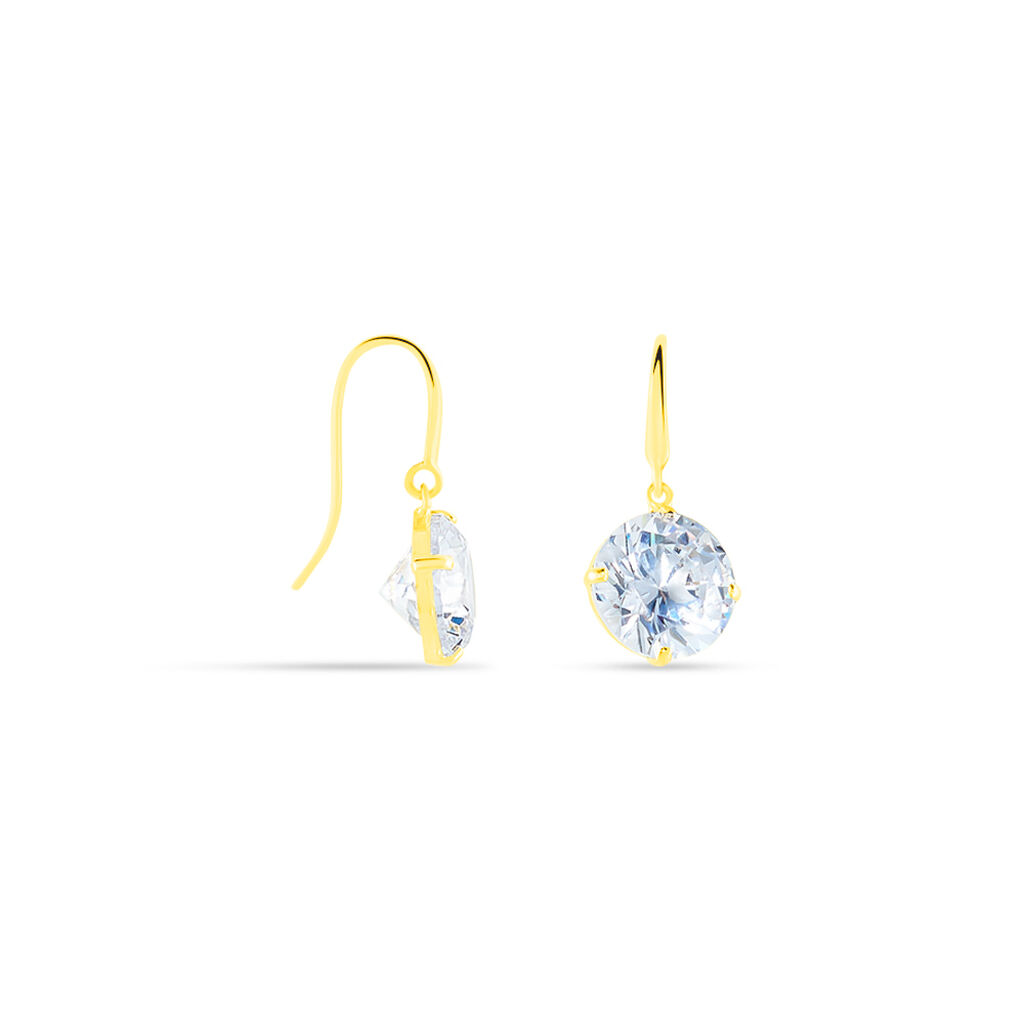 Boucles D'oreilles Pendantes Oxyde Rond Or Jaune Oxyde De Zirconium - Boucles d'oreilles pendantes Femme | Histoire d’Or