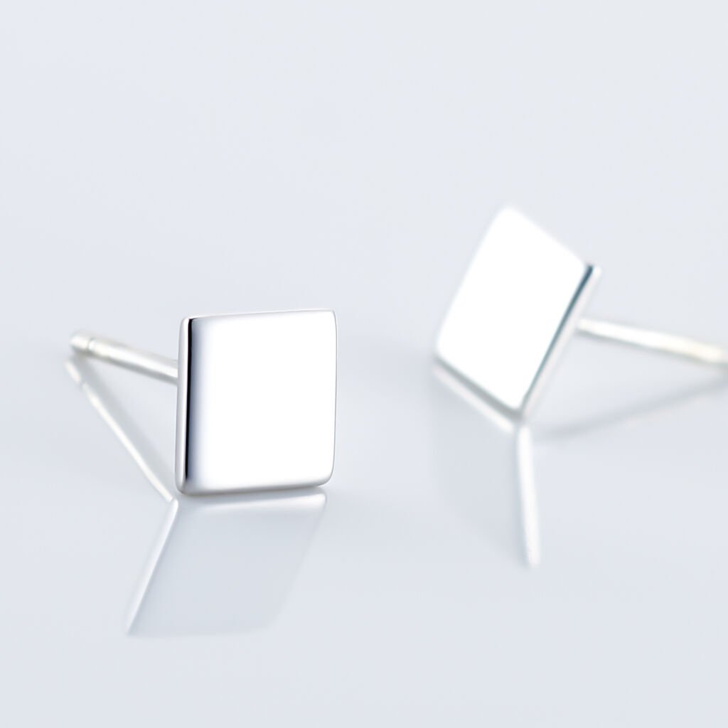 Boucles D'oreilles Puces Calia Argent Blanc - Boucles d'oreilles fantaisie Femme | Histoire d’Or