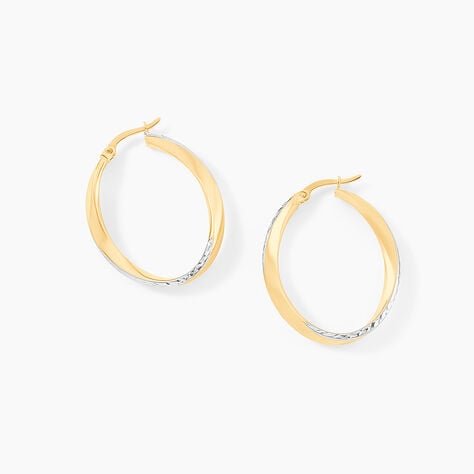 Cr&eacute;oles Doralynne Or Bicolore - Boucles d'oreilles cr&eacute;oles Femme | Histoire d&rsquo;Or
