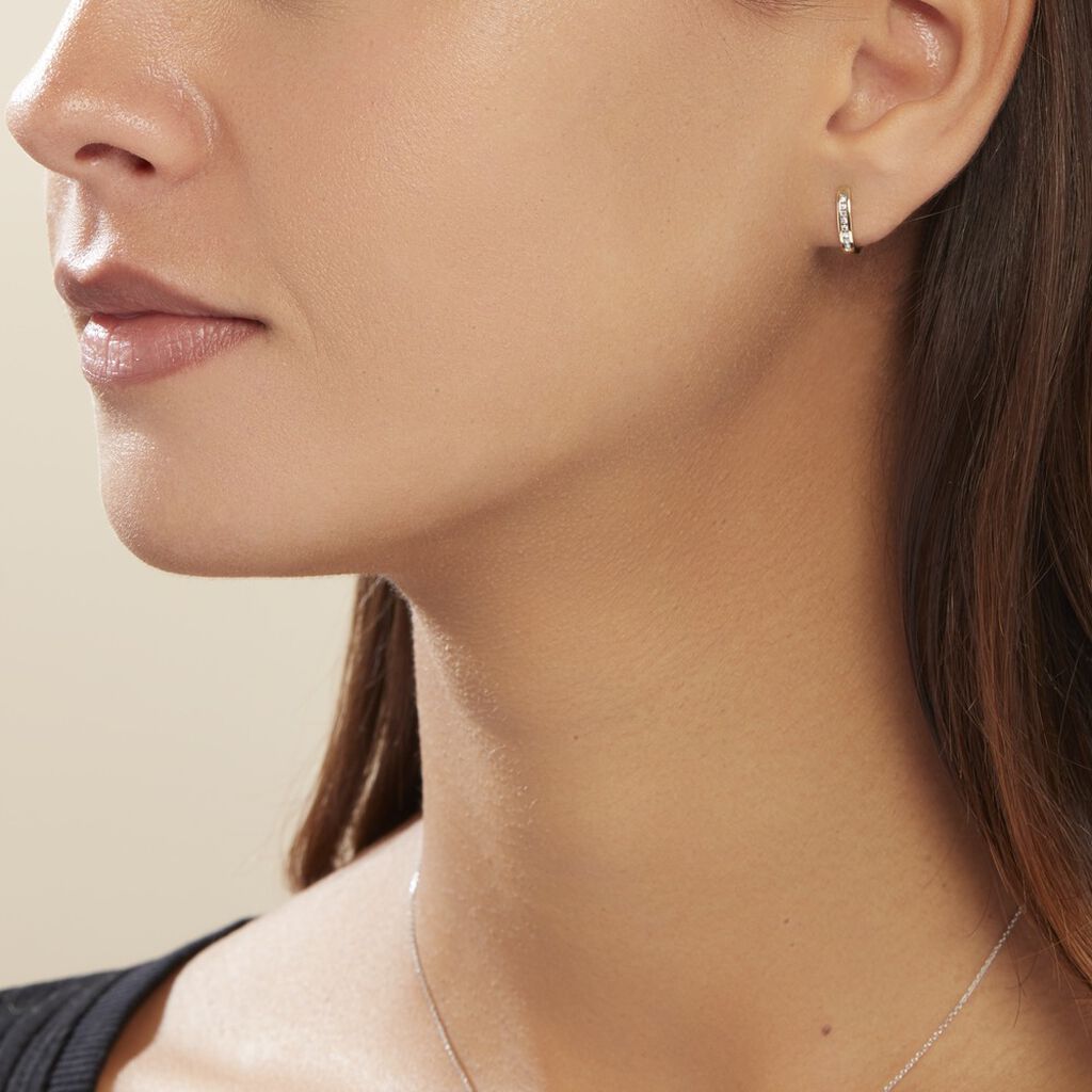 Créoles Or Jaune Aaren Diamants - Boucles d'oreilles créoles Femme | Histoire d’Or