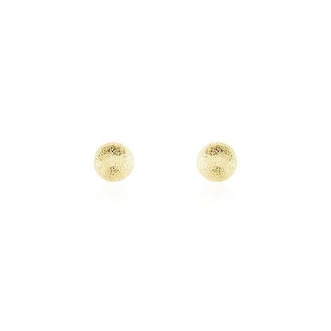 Boucles D'oreilles Puces Fidelia Boule Sablee Or Jaune - Clous d'oreilles Femme | Histoire d’Or