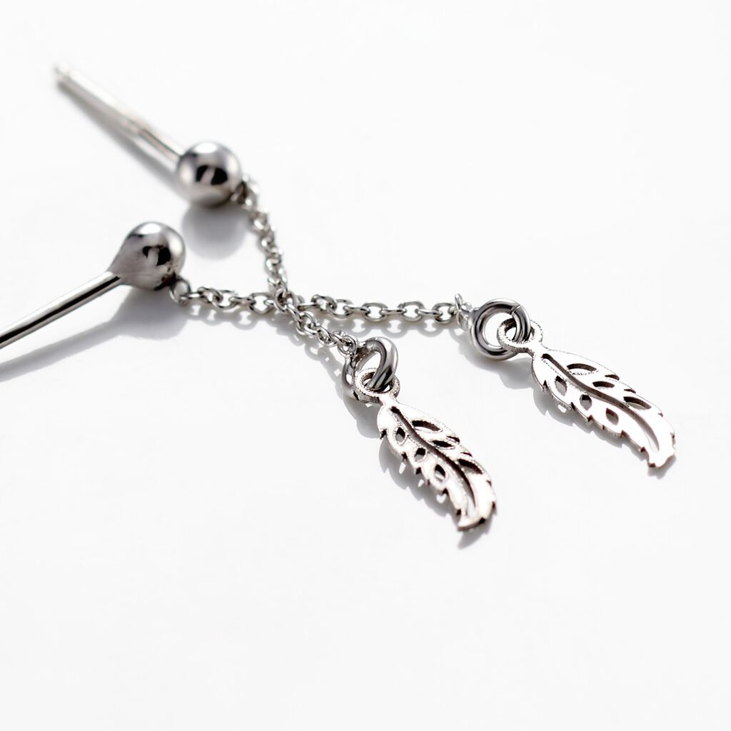 Boucles D'oreilles Pendantes Argent Blanc Maic - Boucles d'oreilles fantaisie Femme | Histoire d&rsquo;Or