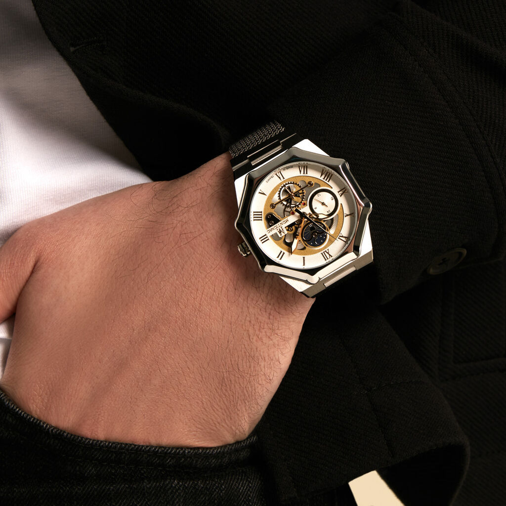 Montre Montignac Octagon Blanc - F&ecirc;te des p&egrave;res Homme | Histoire d&rsquo;Or