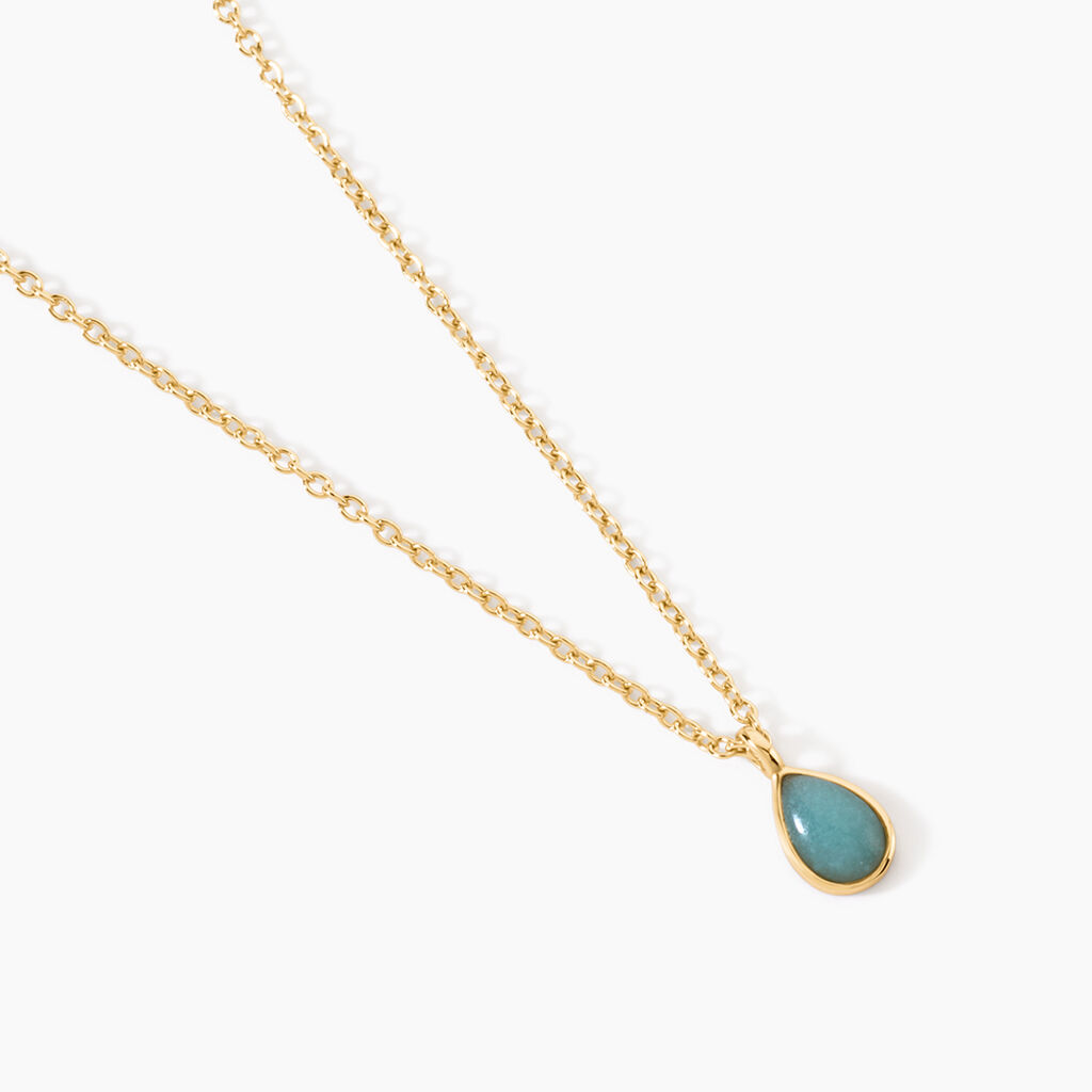 Collier Ondee Argent Dor&eacute; A L'Or 750/1000 Amazonite - Colliers Femme | Histoire d&rsquo;Or