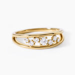 Bague Maldwyn Argent Dor&eacute; A L'Or 750/1000 Oxyde De Zirconium - Bagues avec pierre Femme | Histoire d&rsquo;Or
