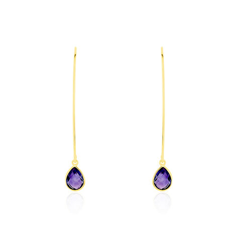 Créoles Phie Poire Or Jaune Amethyste - Boucles d'oreilles créoles Femme | Histoire d’Or