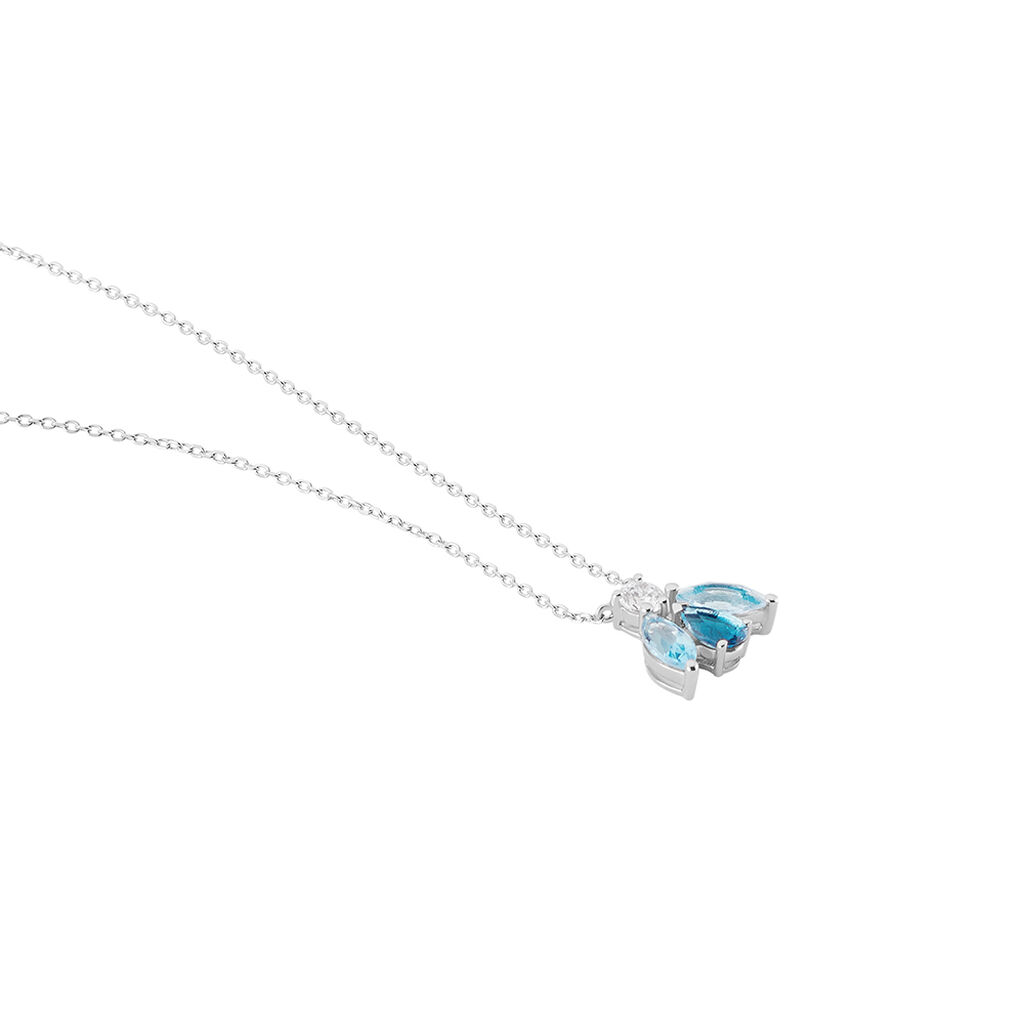 Collier Spring Or Blanc Topaze Oxyde De Zirconium - Colliers Femme | Histoire d&rsquo;Or