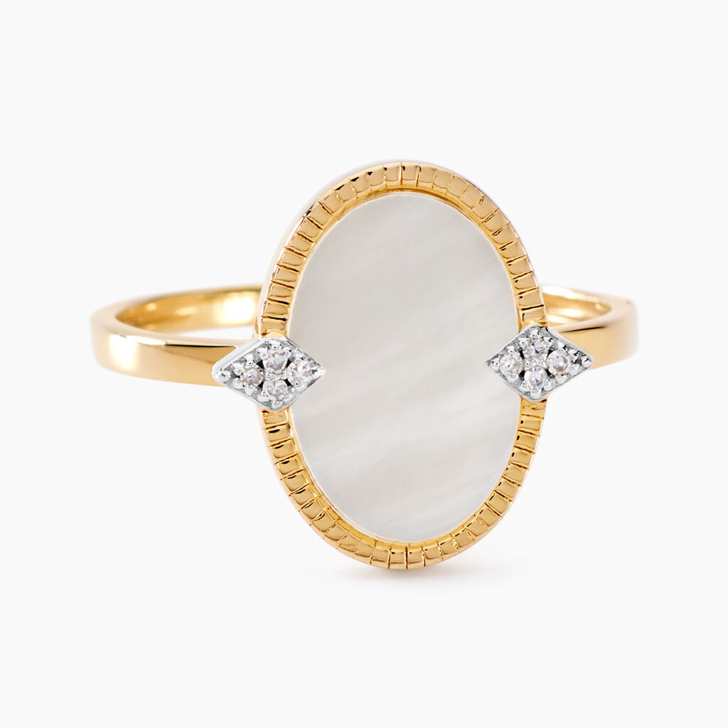 Bague Tahina Or Jaune Nacre Diamant - Bagues solitaires Femme | Histoire d’Or