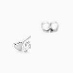 Boucles D'oreilles Puces Amani Argent Blanc Oxyde De Zirconium - Boucles d'oreilles fantaisie Femme | Histoire d&rsquo;Or