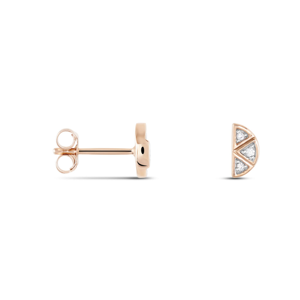 Boucles D'oreilles Puces Argent Rose Donella Oxyde De Zirconium - Boucles d'oreilles fantaisie Femme | Histoire d’Or