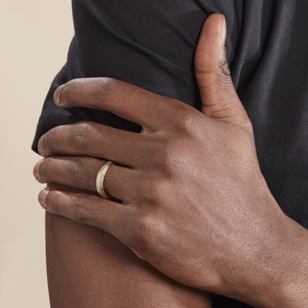 Alliance Izaak Argent Bicolore - Alliances Homme | Histoire d’Or