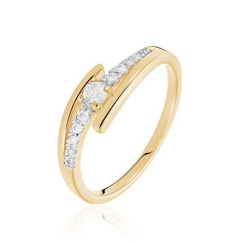 Bague Auberi Plaqué Or Jaune Oxyde De Zirconium - Bagues solitaires Femme | Histoire d’Or
