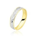 Alliance Epi Fantaisie Ruban Plat Or Bicolore - Alliances Unisex | Histoire d&rsquo;Or