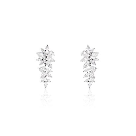Boucles D'oreilles Pendantes Argent Blanc Viktorik Oxyde Zirconium - Boucles d'oreilles pendantes Femme | Histoire d’Or