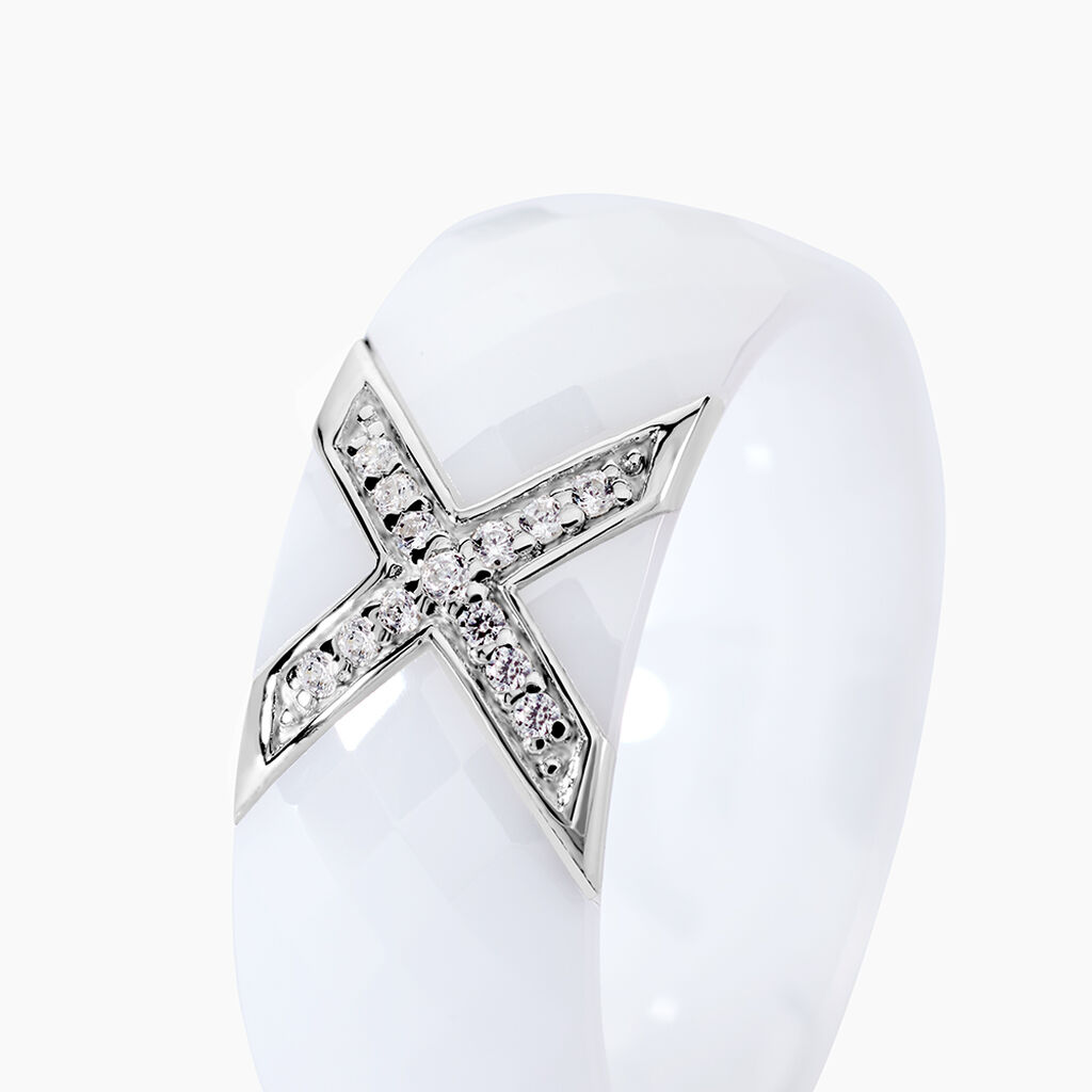 Bague Ceramique X Argent Blanc - Bagues Femme | Histoire d&rsquo;Or