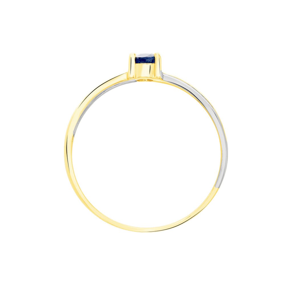 Bague Hannah Or Bicolore Saphir - Bagues solitaires Femme | Histoire d&rsquo;Or
