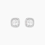 Boucles D'oreilles Puces Adrienne Or Blanc Oxyde De Zirconium - Clous d'oreilles Femme | Histoire d&rsquo;Or