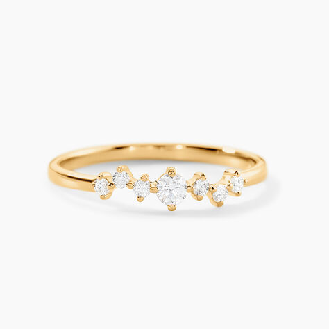 Bague Elkan Or Jaune Diamant Synth&eacute;tique - Bagues solitaires Femme | Histoire d&rsquo;Or