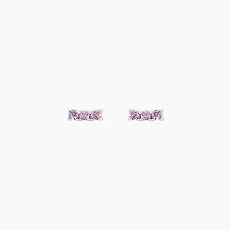 Boucles D'oreilles Puces Mai-ly Argent Blanc Oxyde De Zirconium - Nouveautés Femme | Histoire d’Or