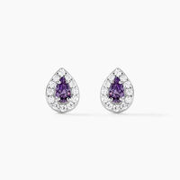 Boucles D'oreilles Puces Argent Blanc Tania Oxydes De Zirconium