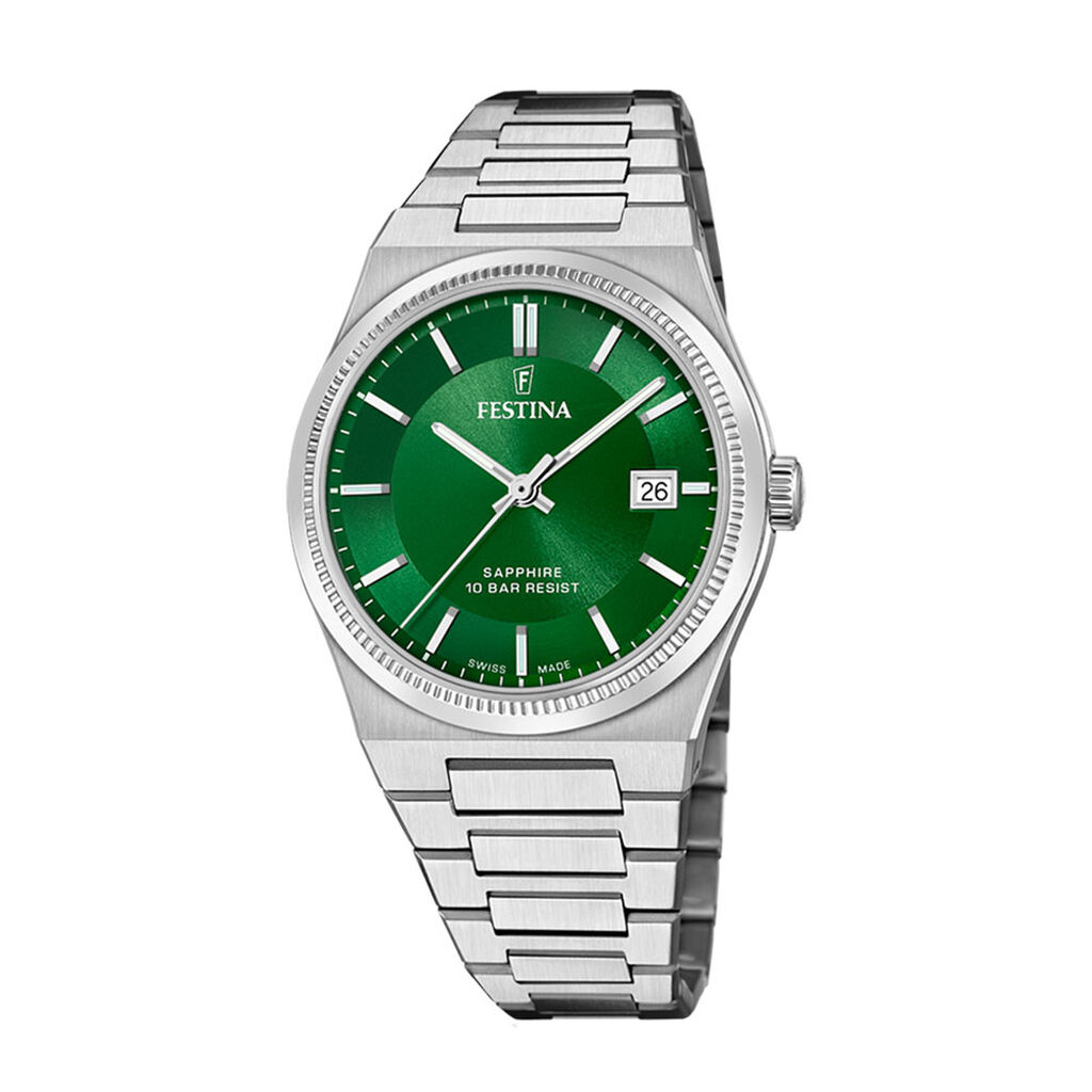 Montre Festina Swiss Made Vert - Montres suisses Homme | Histoire d’Or