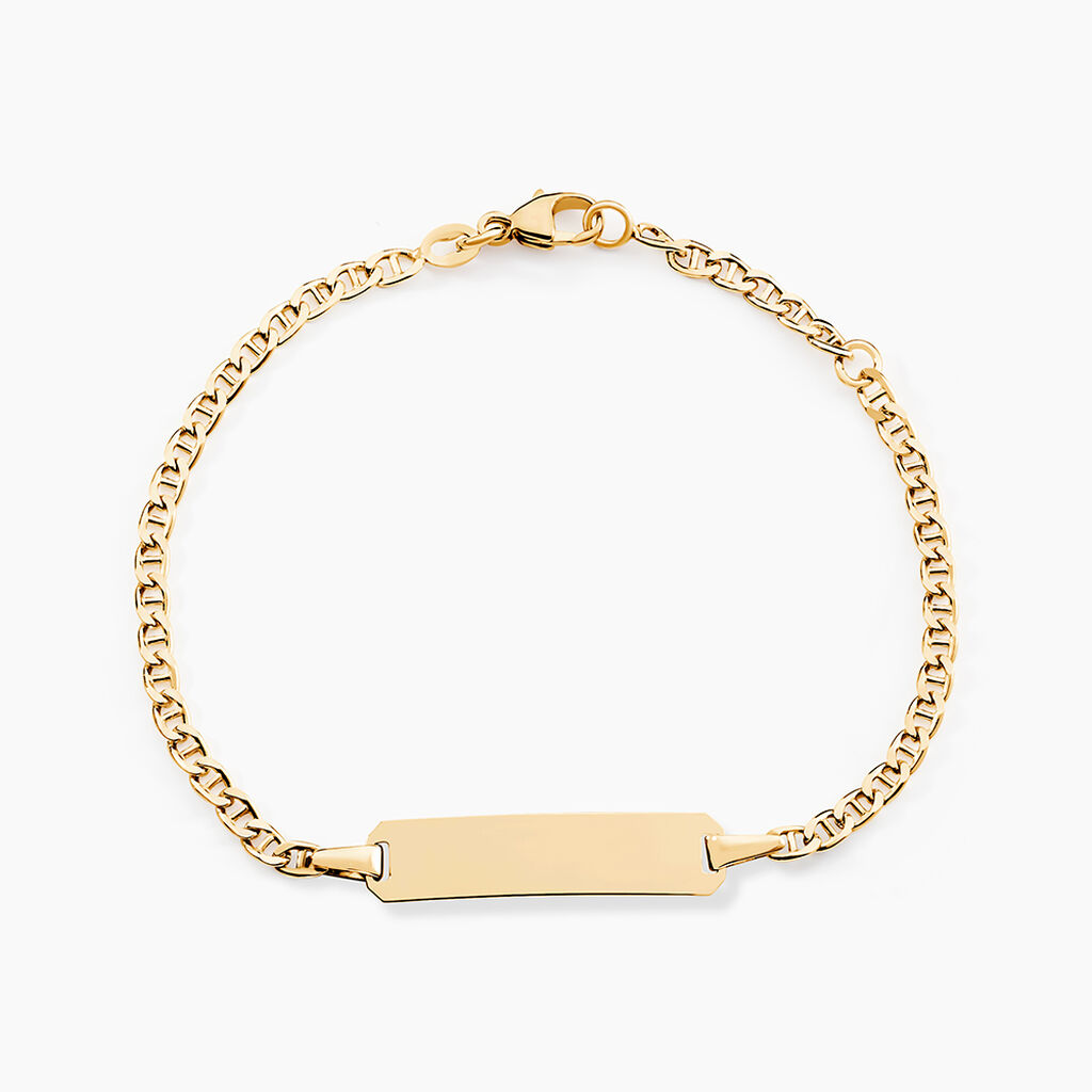 Bracelet Identit&eacute; Fanelia Maille Marine Or Jaune - Bracelets Communion Enfant | Histoire d&rsquo;Or