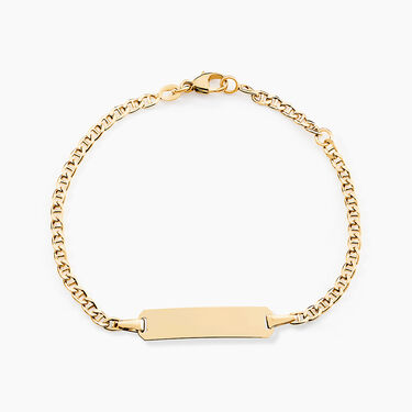 Bracelet Identit&eacute; Fanelia Maille Marine Or Jaune