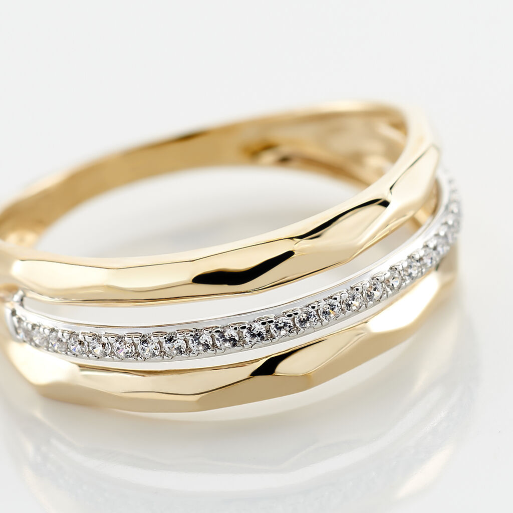 Bague Mauna Or Jaune Oxyde De Zirconium - Bagues avec pierre Femme | Histoire d’Or