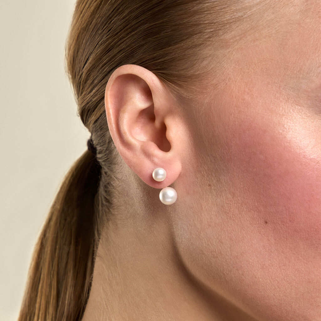 Bijoux D'Oreilles Seona Argent Dor&eacute; A L'Or 750/1000 Perle De Culture - Ear cuffs Femme | Histoire d&rsquo;Or