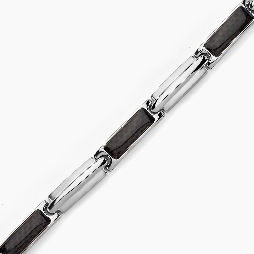 Bracelet Street Acier Blanc - Bijoux sans pierre Homme | Histoire d&rsquo;Or