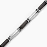 Bracelet Street Acier Blanc - Bijoux sans pierre Homme | Histoire d&rsquo;Or