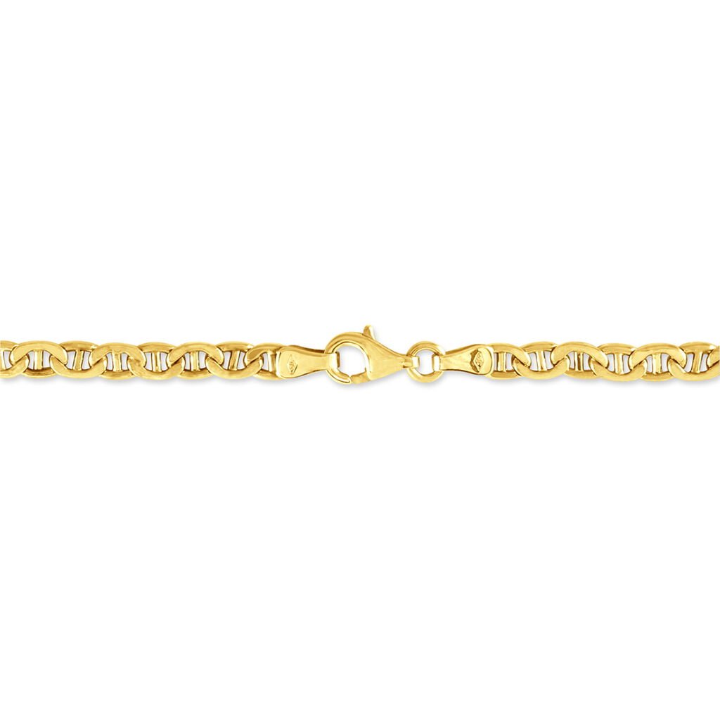 Bracelet Capucin Or Jaune Maille Marine Plate - Bracelets cha&icirc;ne Femme | Histoire d&rsquo;Or