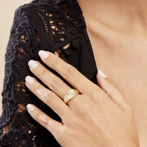 Chevaliere Plaqué Or Erditse Oxyde De Zirconium - Bagues solitaires Femme | Histoire d’Or