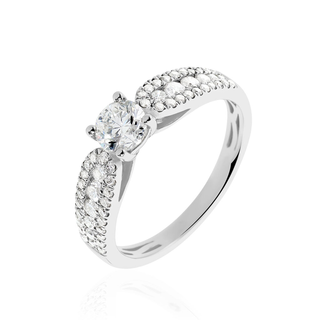 Bague Solitaire Stockholm Or Blanc Diamant - Bagues solitaires Femme | Histoire d’Or